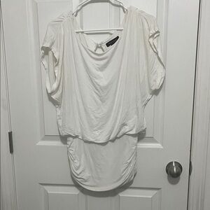 White House Black Market  White Drape Top